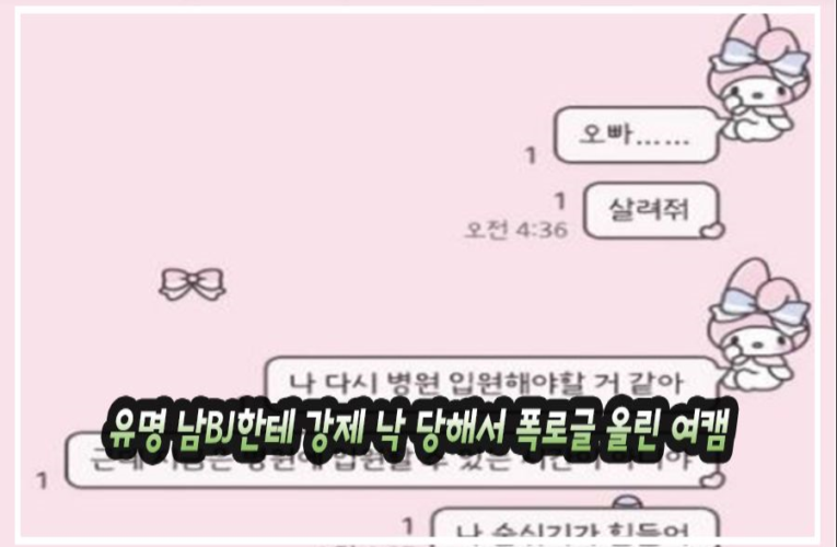 유명 남BJ한테 강제 낙 당해서 폭로글 올린 여캠