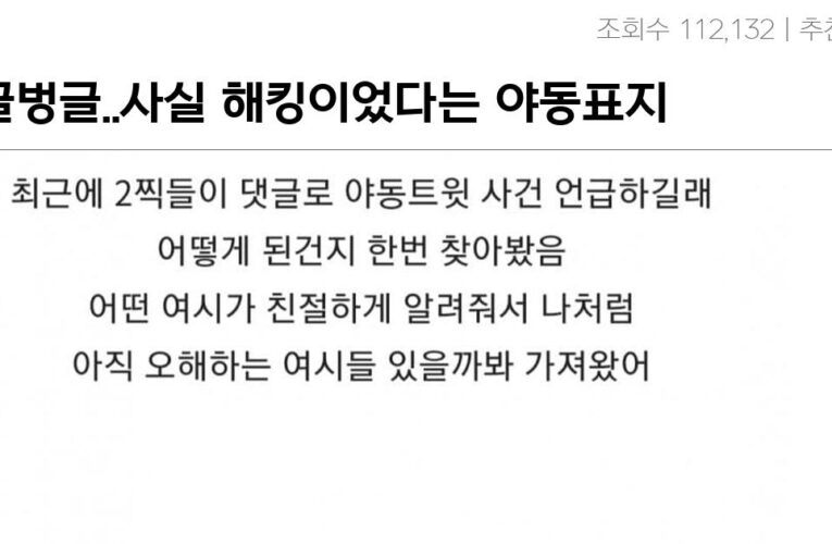 싱글벙글..사실 해킹이었다는 야동표지 사건