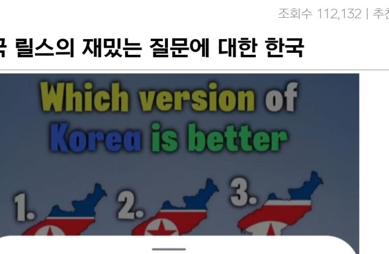 외국 릴스의 재밌는 질문에 대한 한국인의 답변